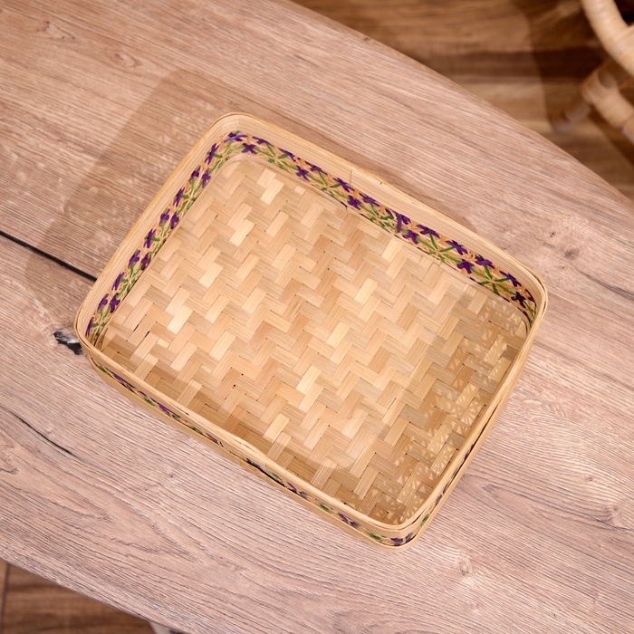 Корзинка плетёная, из бамбука 30х23х8 см