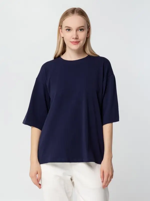 Футболка унисекс оверсайз Street Vibes, темно-синяя, размер XS/S