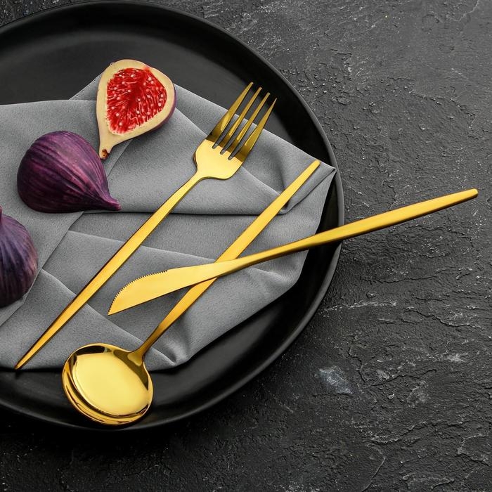 Набор столовых приборов: ложка, вилка и нож «Искусство наслаждения». Набор столовых приборов: ложка, вилка и нож «Искусство наслаждения».