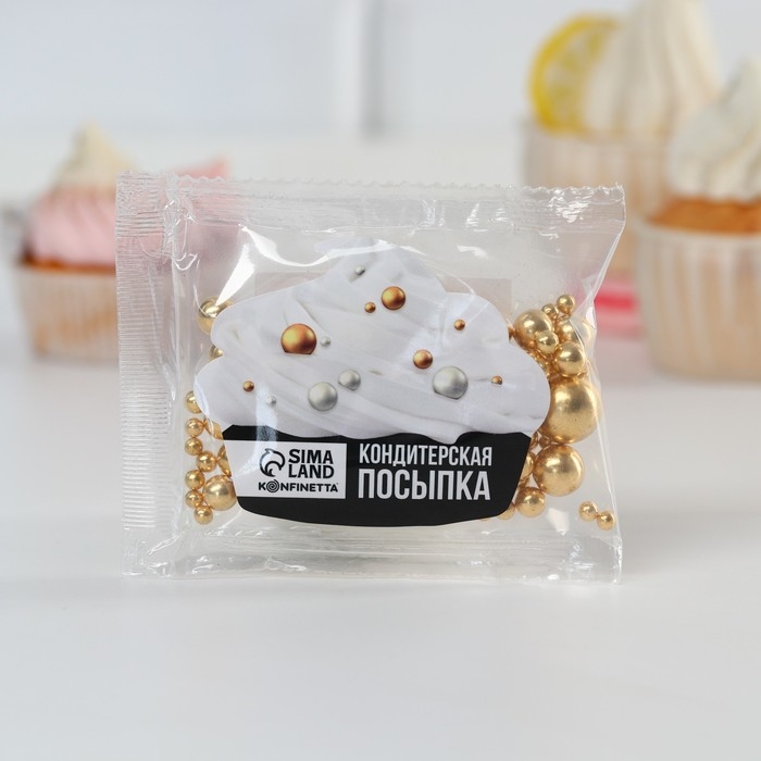 Посыпка кондитерская пасха фигурная: золотая, 25 г. Посыпка кондитерская пасха фигурная: золотая, 25 г.