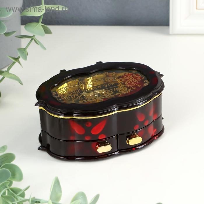 Шкатулка музыкальная Шкатулка музыкальная "Овал с ящиками" 8х11,5 см