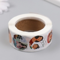 Наклейка бумага "День матери" d=2,5 см 500 шт в рулоне