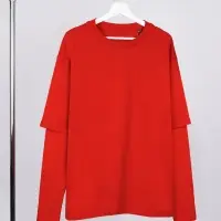 Футболка оверсайз с двойным рукавом Kosmos, красная, размер XS/S