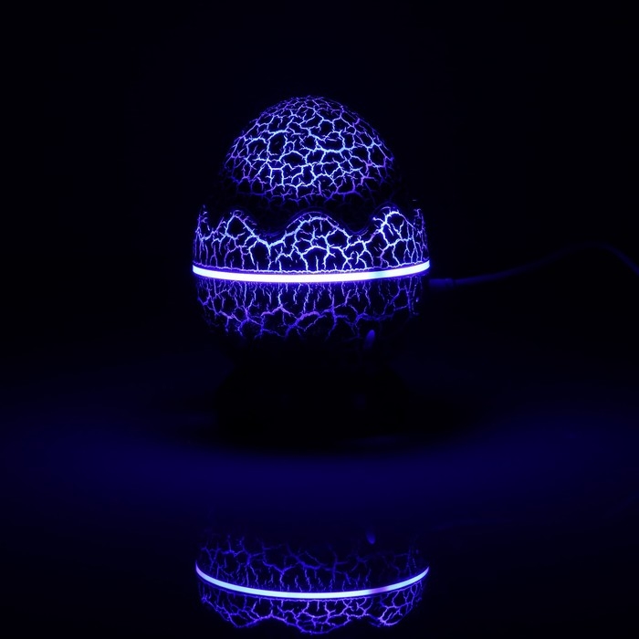 Световой прибор «Яйцо динозавра» 10 см, динамик, съёмная полусфера, свечение RGB, пульт ДУ, USB, синий Световой прибор «Яйцо динозавра» 10 см, динамик, съёмная полусфера, свечение RGB, пульт ДУ, USB, синий