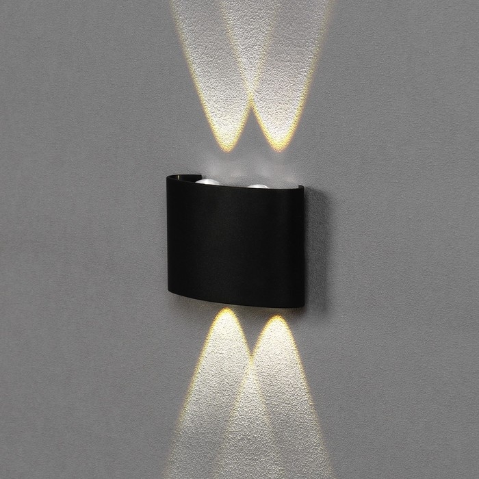 Светильник фасадный «Полусфера», FSD-072, 4 Вт, 4000К, 2 луча, IP65, 220 В, пластик, черный 100842 Светильник фасадный «Полусфера», FSD-072, 4 Вт, 4000К, 2 луча, IP65, 220 В, пластик, черный 100842