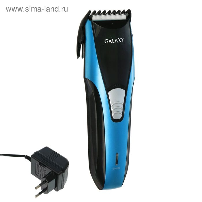 Машинка для стрижки Galaxy GL 4156, АКБ, 2 насадки, 5 режимов, синяя Машинка для стрижки Galaxy GL 4156, АКБ, 2 насадки, 5 режимов, синяя