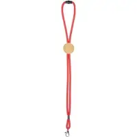 Шнурок для бейджа Tube Wood, красный