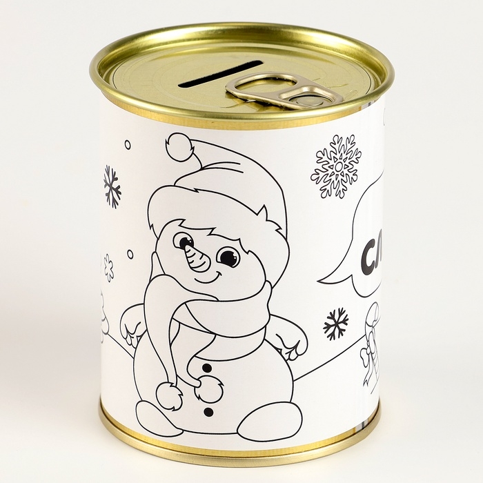 Копилка - раскраска на новый год «Снеговик с монетками», набор для творчества Копилка - раскраска на новый год «Снеговик с монетками», набор для творчества