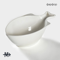 Салатник фарфоровый Magistro &laquo;Рыбка&raquo;, 1 л, 26,5&times;15&times;8,5 см, цвет белый