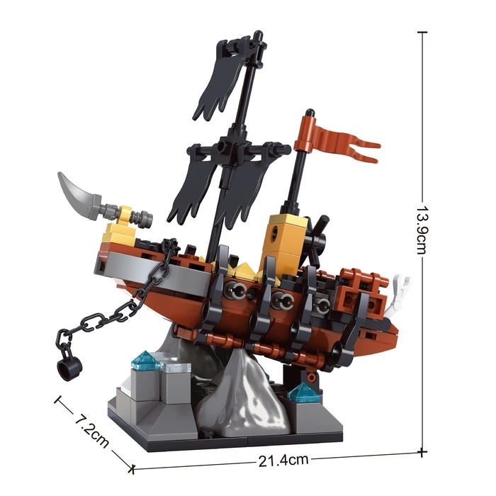 Конструктор Пираты &laquo;Фрегат на рифе&raquo;, 154 детали
