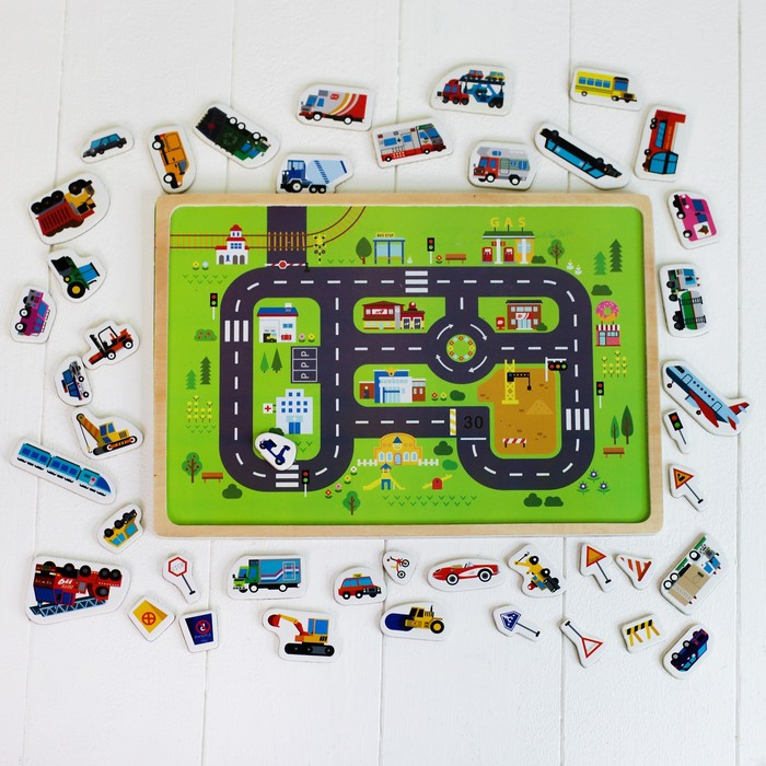Конструктор магнитный &laquo;Городское движение&raquo;, игровое поле: 29 &times; 21 см