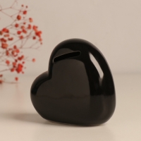 Копилка керамика "Сердце - Слушай своё сердце. Купи" чёрное с серебром 10.5х5х9,5 см Копилка керамика "Сердце - Слушай своё сердце. Купи" чёрное с серебром 10.5х5х9,5 см