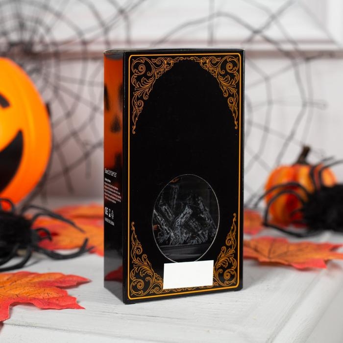 Светодиодная фигура &laquo;Камин с тыквой&raquo; 6 &times; 13 &times; 4 см, пластик, батарейки AG13х3 (в комплекте), свечение тёплое белое