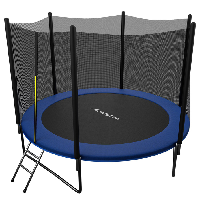 Батут ONLYTOP, d=305 см, высота сетки 173 см, с лестницей, цвет синий