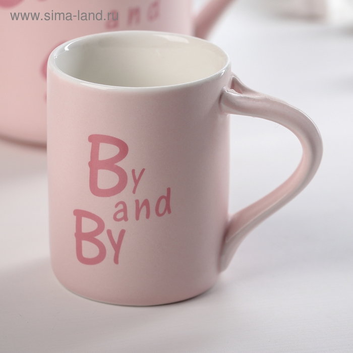 Набор керамический чайный на подставке &laquo;Бант&raquo;, 5 предметов: чайник 900 мл, 4 кружки 200 мл