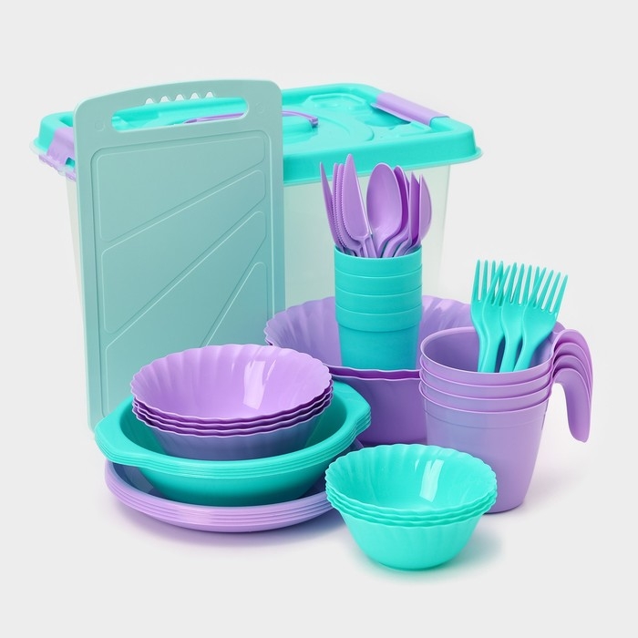 Набор посуды на 4 персоны «Весёлая компания», 36 предметов Набор посуды на 4 персоны «Весёлая компания», 36 предметов