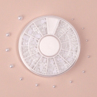 Стразы для ногтей, жемчужные, объёмные, 12 ячеек, перламутровые Стразы для ногтей, жемчужные, объёмные, 12 ячеек, перламутровые