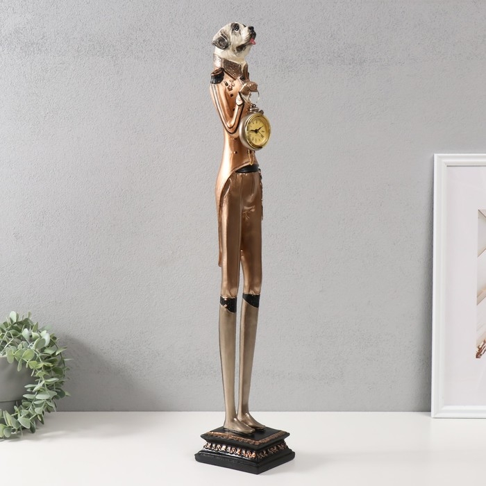 Сувенир полистоун с часами "Пёс дворецкий" 12,5х10,5х67 см