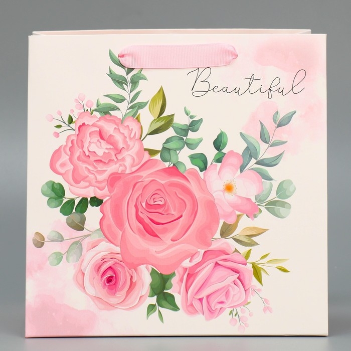 Пакет подарочный квадратный, упаковка, For you my beaty, 20 х 20 х 20 см Пакет подарочный квадратный, упаковка, For you my beaty, 20 х 20 х 20 см