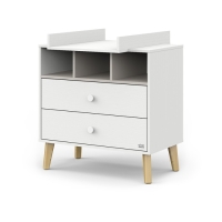 Комод пеленальный детский Benny, ЛДСП, 80х88х69 см., 2 ящика, цвет белый/кашемир