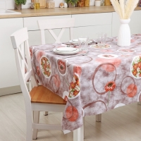 Клеёнка на стол Доляна &laquo;Цветы&raquo;, на нетканой основе, ширина 137 см, толщина 0,2 мм, рулон 20 м