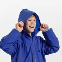 Дождевик детский RainDrop Kids, ярко-синий, 10 лет (рост 130-140)