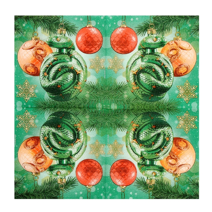 Салфетки новогодние бумажные «С Новым годом: игрушки», двухслойные, 33х33 см, 20 шт. Салфетки новогодние бумажные «С Новым годом: игрушки», двухслойные, 33х33 см, 20 шт.