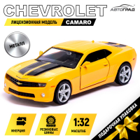 Машина металлическая CHEVROLET CAMARO, 1:32, открываются двери, инерция, цвет жёлтый Машина металлическая CHEVROLET CAMARO, 1:32, открываются двери, инерция, цвет жёлтый