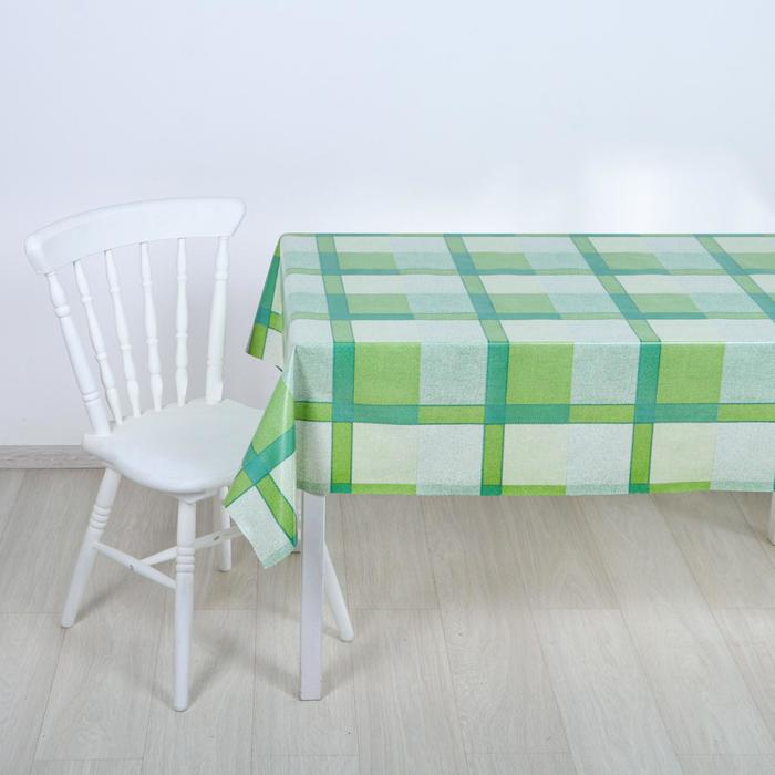 Клеёнка столовая на нетканой основе «Клетка зелёная», ширина 125 см, рулон 25 м Клеёнка столовая на нетканой основе «Клетка зелёная», ширина 125 см, рулон 25 м