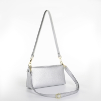 Сумка женская кросс-боди на молнии, цвет серебряный