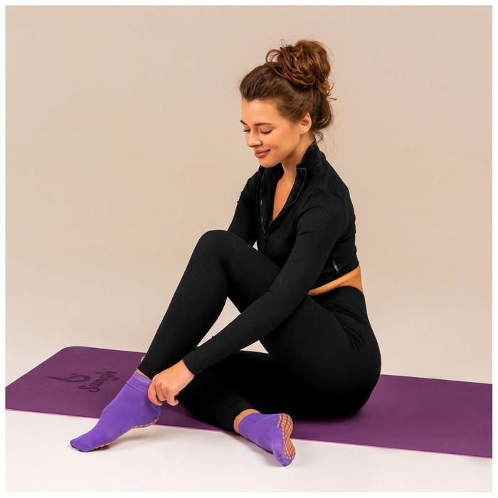 Носки для йоги Sangh, прорезиненные, р. 36-41, цвет фиолетовый Носки для йоги Sangh, прорезиненные, р. 36-41, цвет фиолетовый