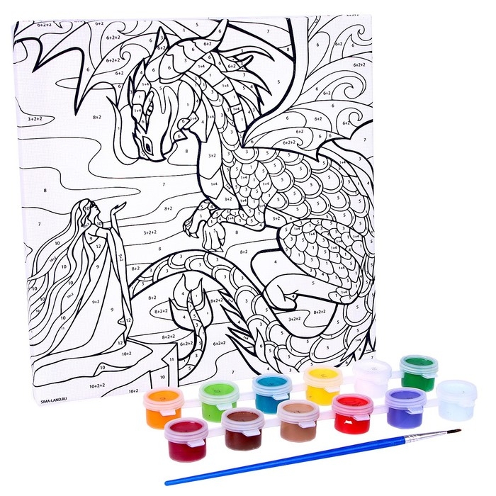 Картина по номерам на холсте с подрамником «Полёт дракона», 20 х 20 см Картина по номерам на холсте с подрамником «Полёт дракона», 20 х 20 см