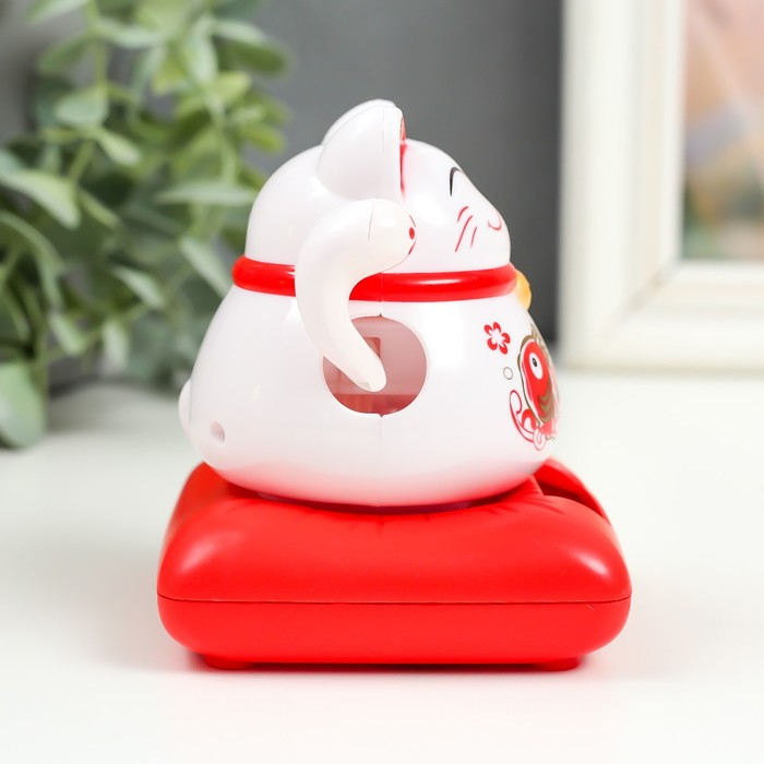 Маятник пластик от солнечной батареи Маятник пластик от солнечной батареи "Кот Манэки-нэко с веером" 8,5х7х7 см