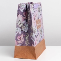 Пакет подарочный крафтовый вертикальный, упаковка, &laquo;Живи мечтой&raquo;, ML 23 х 27 х 11.5 см