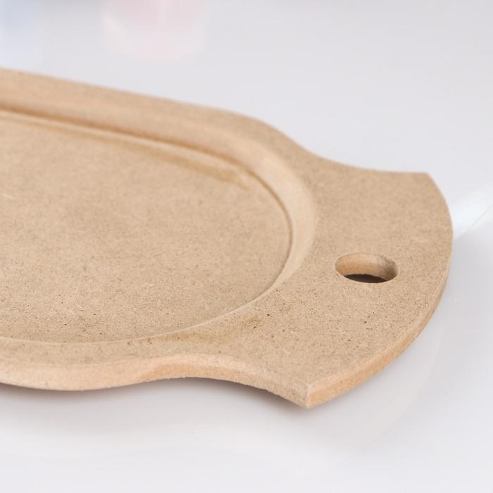 Заготовка для творчества поднос с ручками "Овальный малый" без росписи, 23х15 см