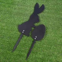 Набор садовых фигур "Зайки на лужайке" 3шт, 22х30см/13х30см/20х30см, черные Набор садовых фигур "Зайки на лужайке" 3шт, 22х30см/13х30см/20х30см, черные