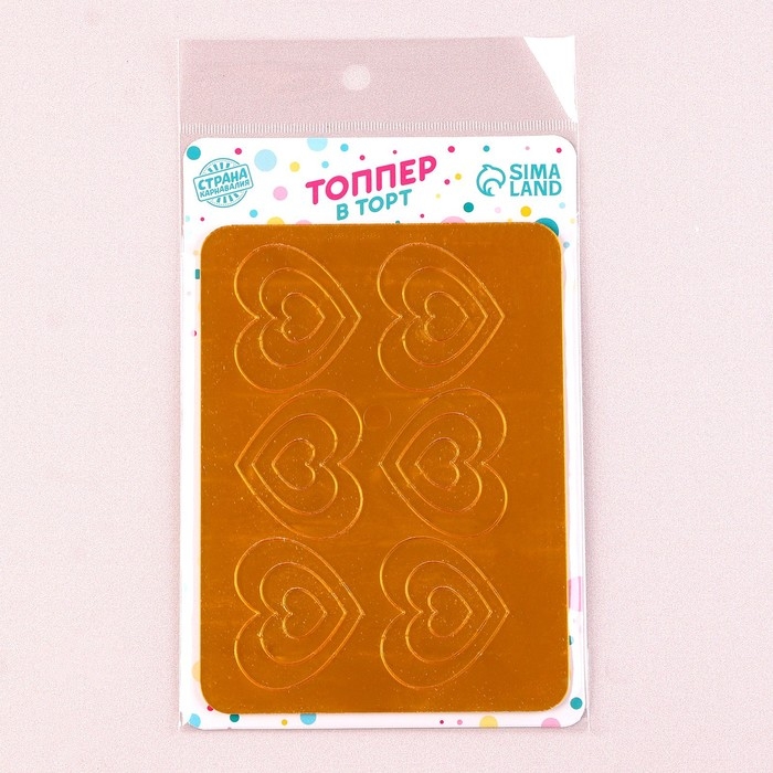 Набор топперов «Сердечки классические», цвет золото Набор топперов «Сердечки классические», цвет золото