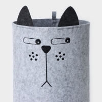Корзина для хранения Funny &laquo;Котяра&raquo;, 29&times;29&times;54 см, цвет серый