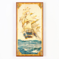 Нарды деревянные большие, настольная игра "Морские", 40 х 40 см, с шашками