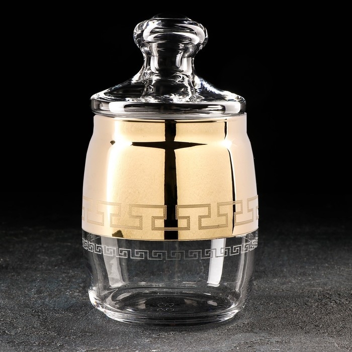 Банка для сыпучих продуктов &laquo;Нэро&raquo;, 940 мл, цвет напыления золотой