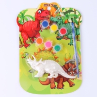 Набор для творчества &laquo;Раскрась трицератопса&raquo;, краска 6 цветов по 2,5 мл