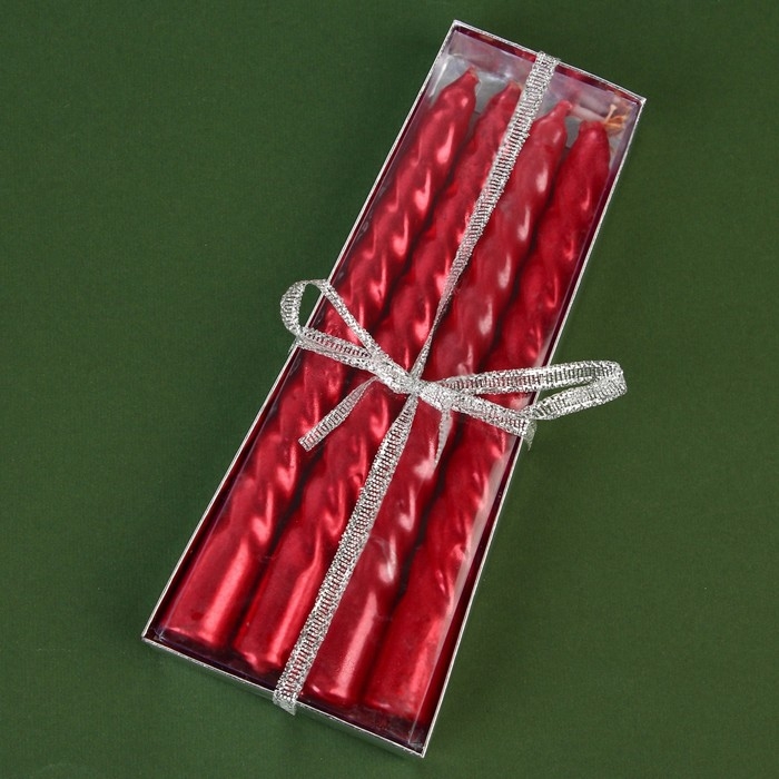 Новогодние свечи витые «Новый год: Счастья в Новом году», без аромата, набор 4 шт, высота 15 см Новогодние свечи витые «Новый год: Счастья в Новом году», без аромата, набор 4 шт, высота 15 см