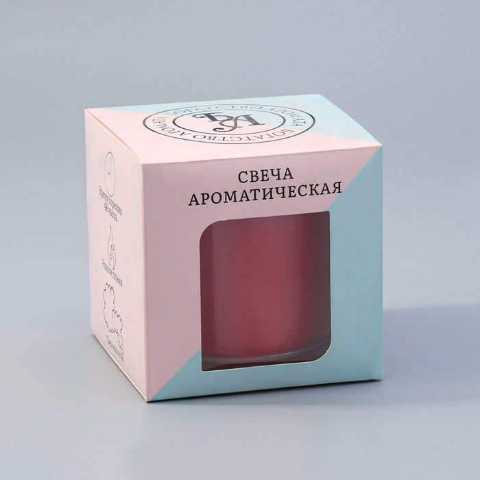 Свеча ГИГАНТ ароматическая  в стакане "Пион", соевый воск, 10х10 см