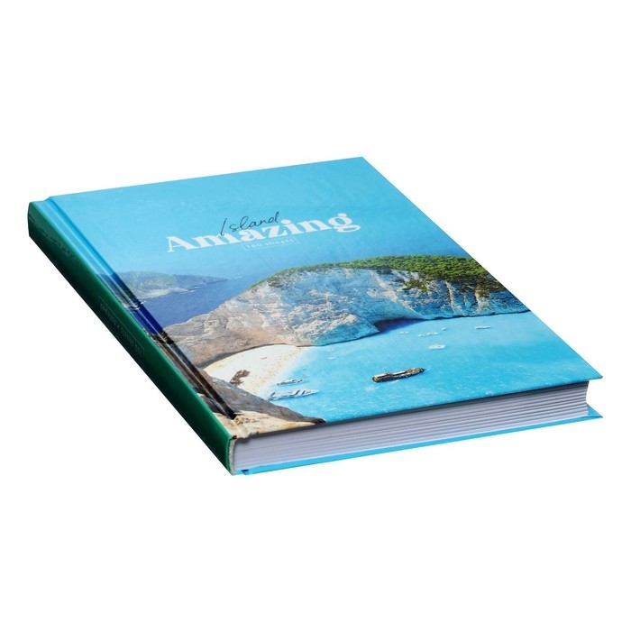 Бизнес-блокнот А5 160 листов в клетку "Остров мечты", твёрдая обложка, глянцевая ламинация, МИКС