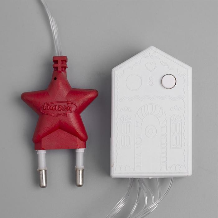 Гирлянда &laquo;Занавес&raquo; 2.5 &times; 0.65 м с насадками &laquo;Капли&raquo;, IP20, прозрачная нить, 50 LED, свечение белое, 8 режимов, 220 В