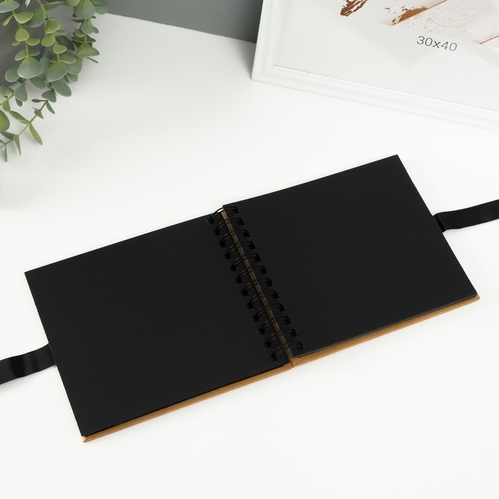 Фотоальбом BRAUBERG Black&Kraft, размер 16х18 см, 20 черных листов
