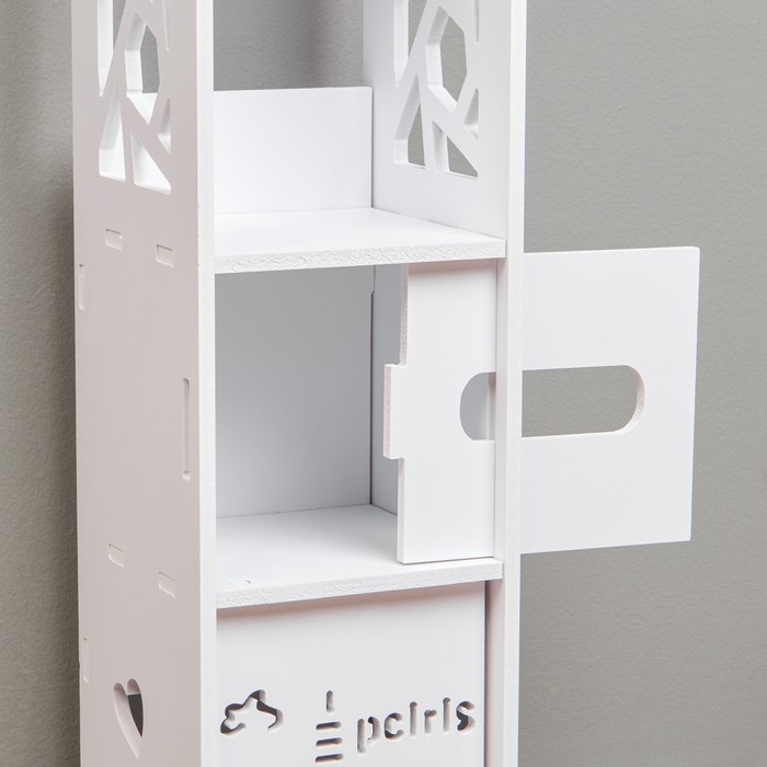 Пенал для ванной комнаты Париж, напольный, 15 х 15 х 80 см, пластик