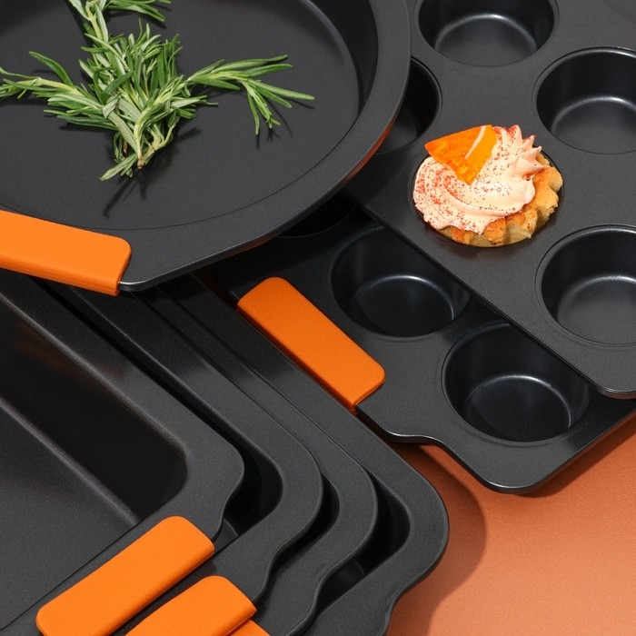 Противень для выпечки Magistro French Bakery, 41,5×26,5×5 см, антипригарное покрытие Противень для выпечки Magistro French Bakery, 41,5×26,5×5 см, антипригарное покрытие