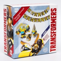 Набор бумажной посуды, на 6 персон "С Днем Рождения", Трансформеры