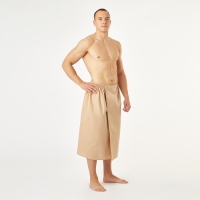 Полотенце вафельное для бани &laquo;Экономь и Я&raquo; (мужской килт), 75х144см, цвет бежевый